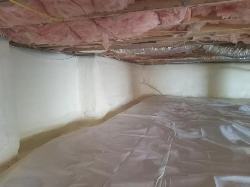 Crawl space encapsulation with closed-cell spray foam for Spray Foam Roofing in Goddard